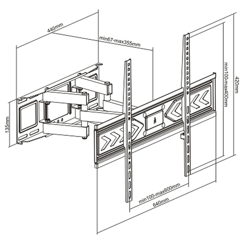 SUPER ECONOMY FULL MOTION TV WALL MOUNT